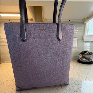 Kate Spade Tinsel Lilac Frost Purple Glitter Shoulder Tote Bag